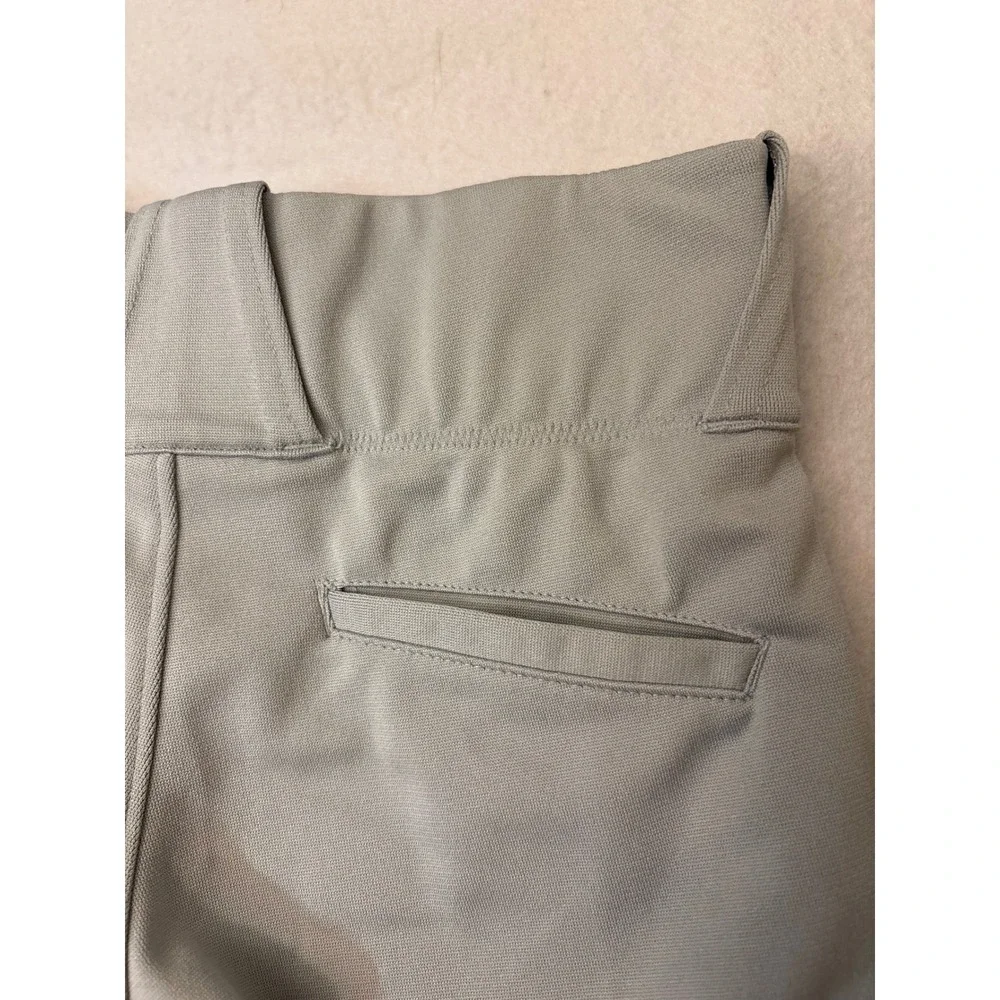 Nike Team Engineered Kids Grey Baseball Pants Small Swoosh Logo Elastic Cuffs